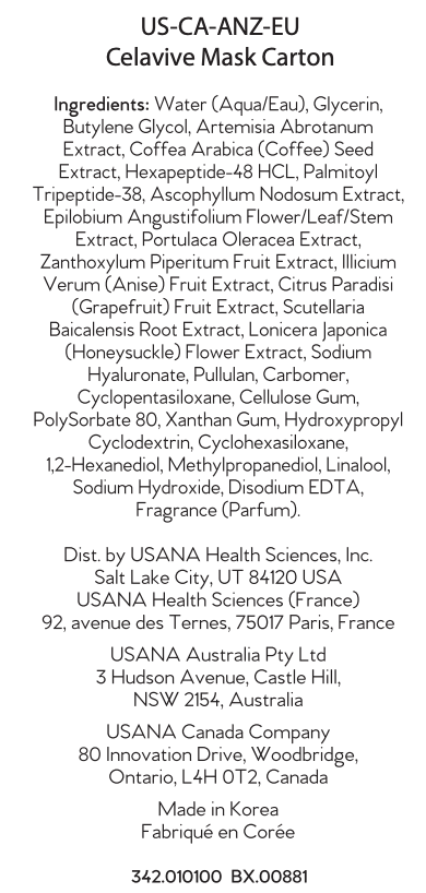 Canada USANA Celavive Mask Carton facts