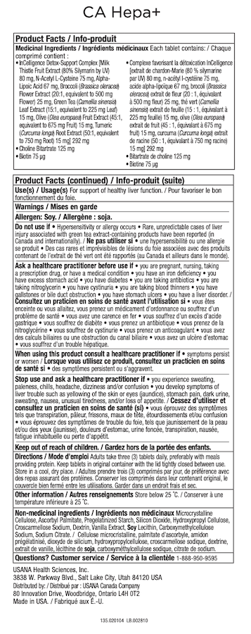Canada USANA Hepa + Supplement Facts