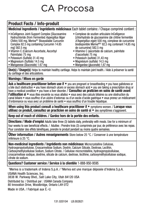 Canada USANA Procosa Supplement Facts