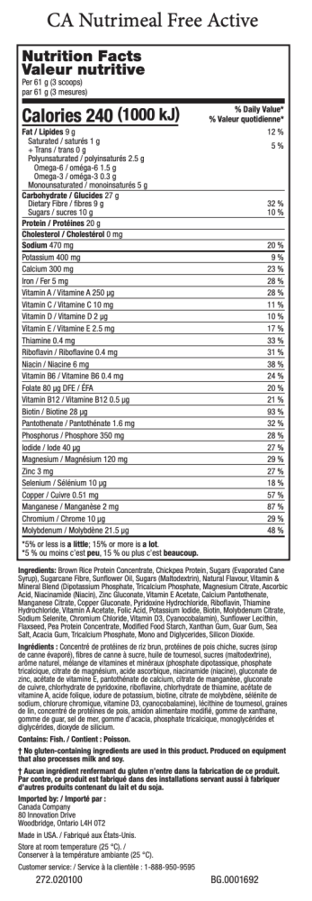 nutrimeal free gusset usana canada supplement facts