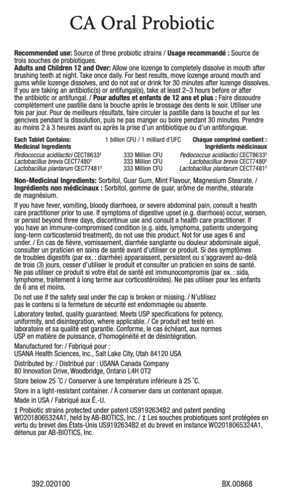 oral probiotic usana canada supplementn facts