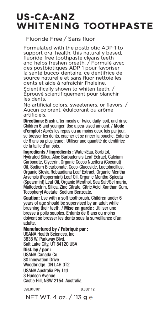 toothpaste usana canada supplement facts